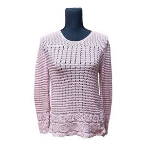 Style & Co Women's Multi-Crochet Sweater Medium